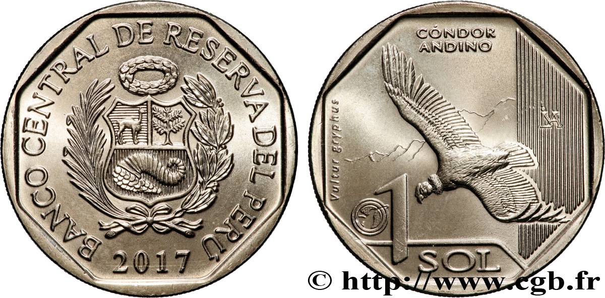 PERú 1 Sol Condor des Andes 2017 Lima FDC 