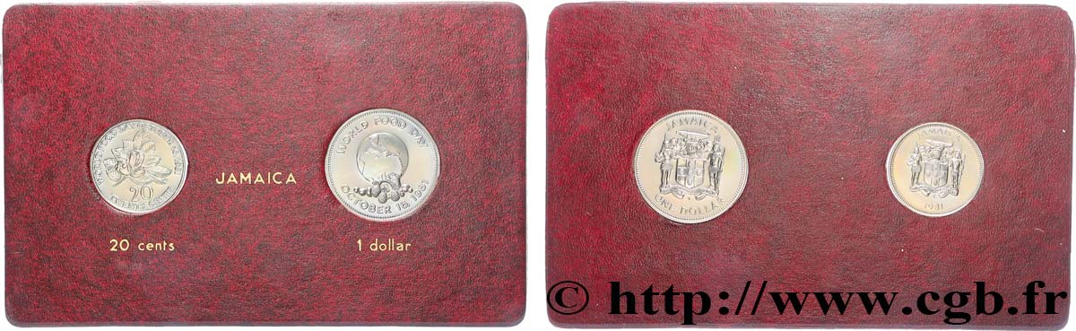 JAMAÏQUE Lot 20 cents et 1 dollars Journée Mondiale de l’alimentation 1981  SPL 