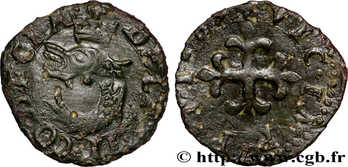 ITALIE - PIÉMONT - COMTÉ DE DÉCIANE (DESANA) - DAUPHIN TIZZONE Liard au dauphin n.d. Desana SS 
