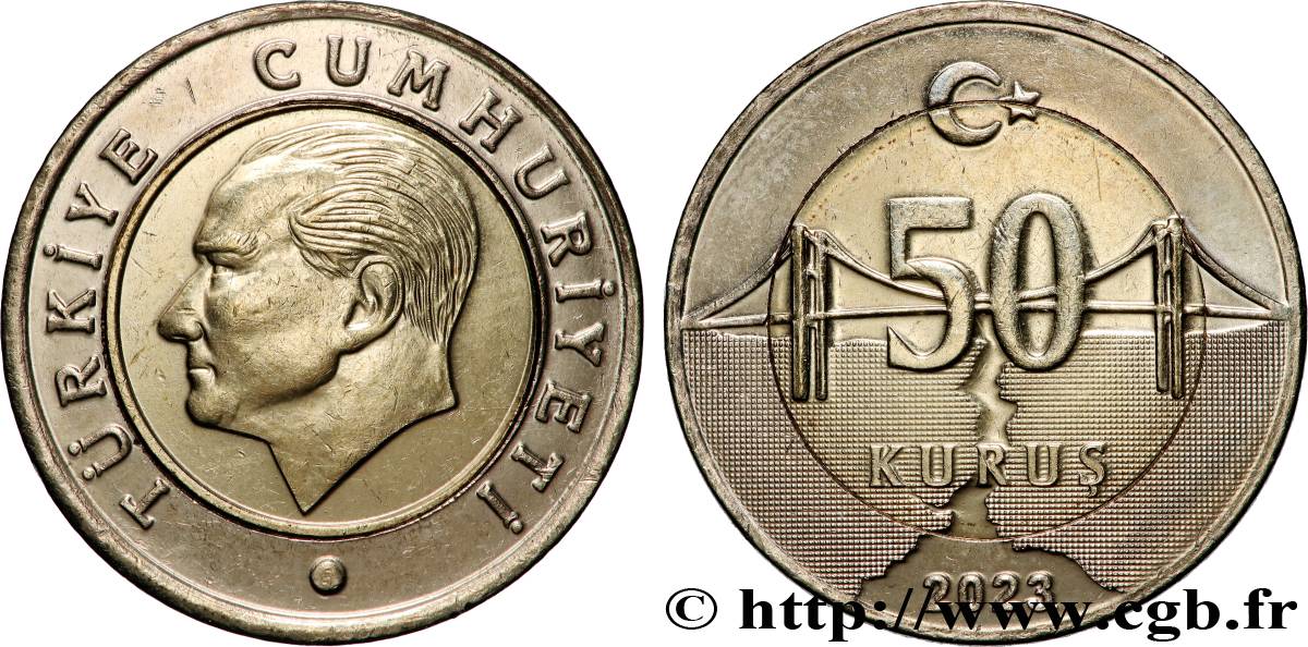TURKEY 50 Kurus Kemal Ataturk 2023 Istanbul MS 