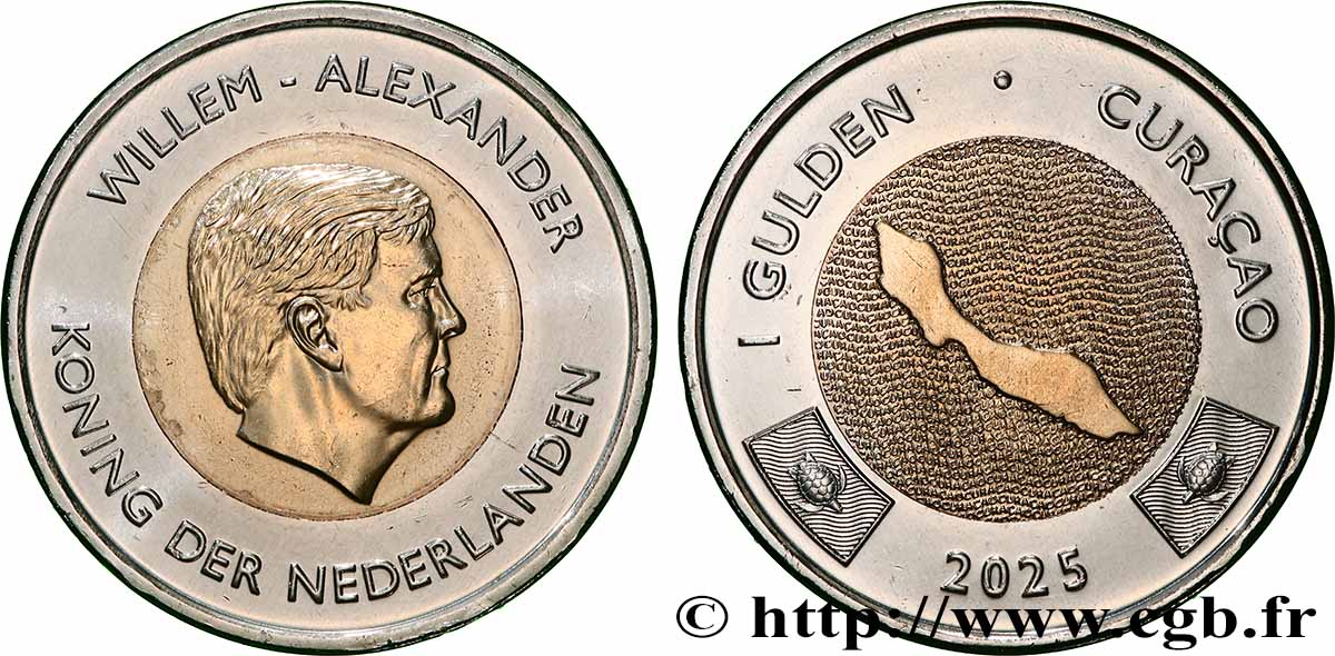 CURACAO 1 Gulden Willem-Alexander 2025 Ottawa MS 