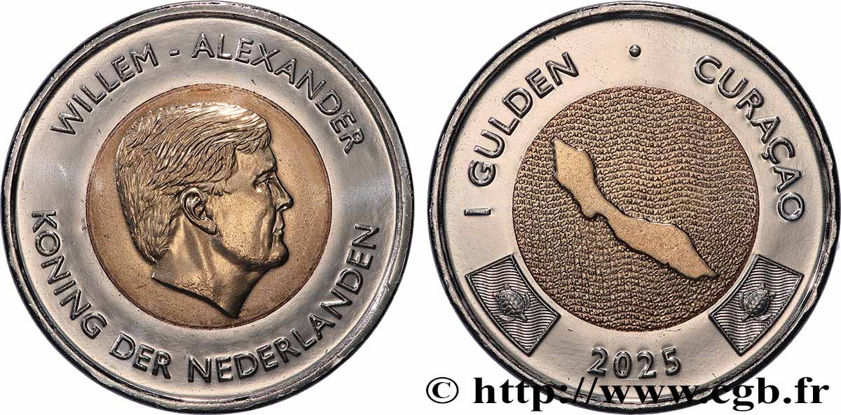CURAçAO 1 Gulden Willem-Alexander 2025 Ottawa fST 