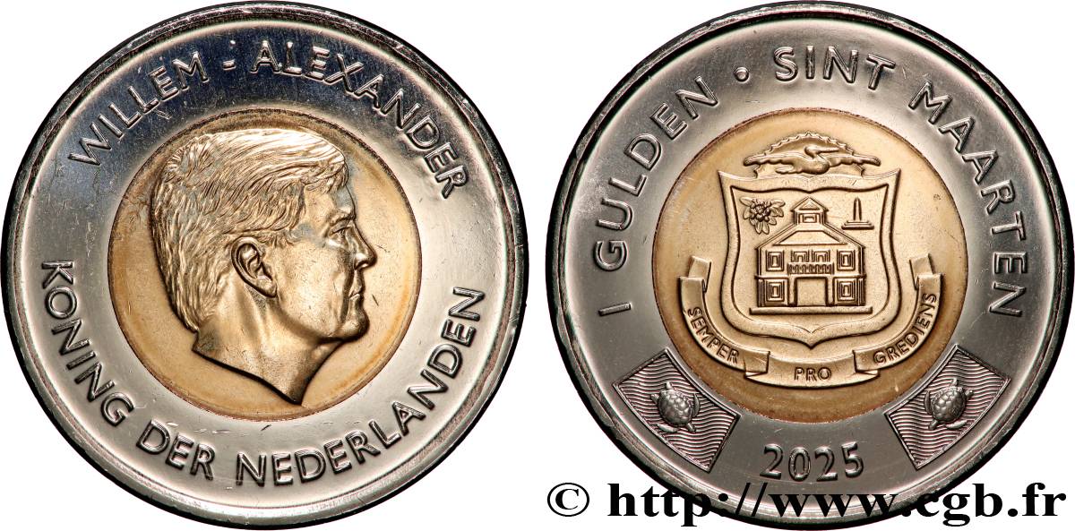 ÎLE DE SAINT-MARTIN 1 Gulden Willem-Alexander 2025 Ottawa SPL 