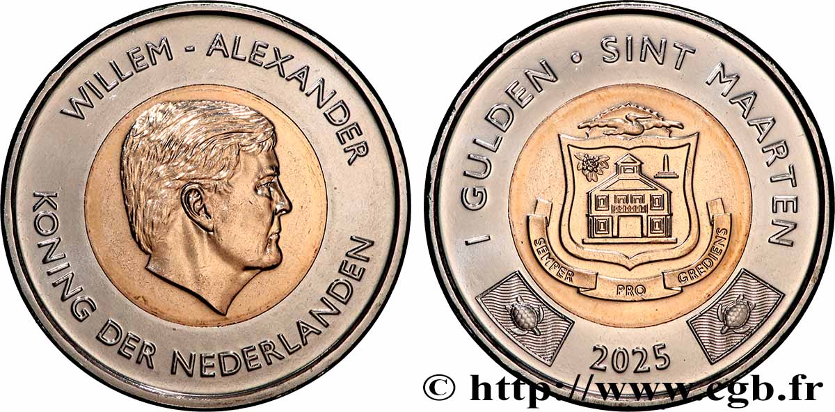 ÎLE DE SAINT-MARTIN 1 Gulden Willem-Alexander 2025 Ottawa SPL 