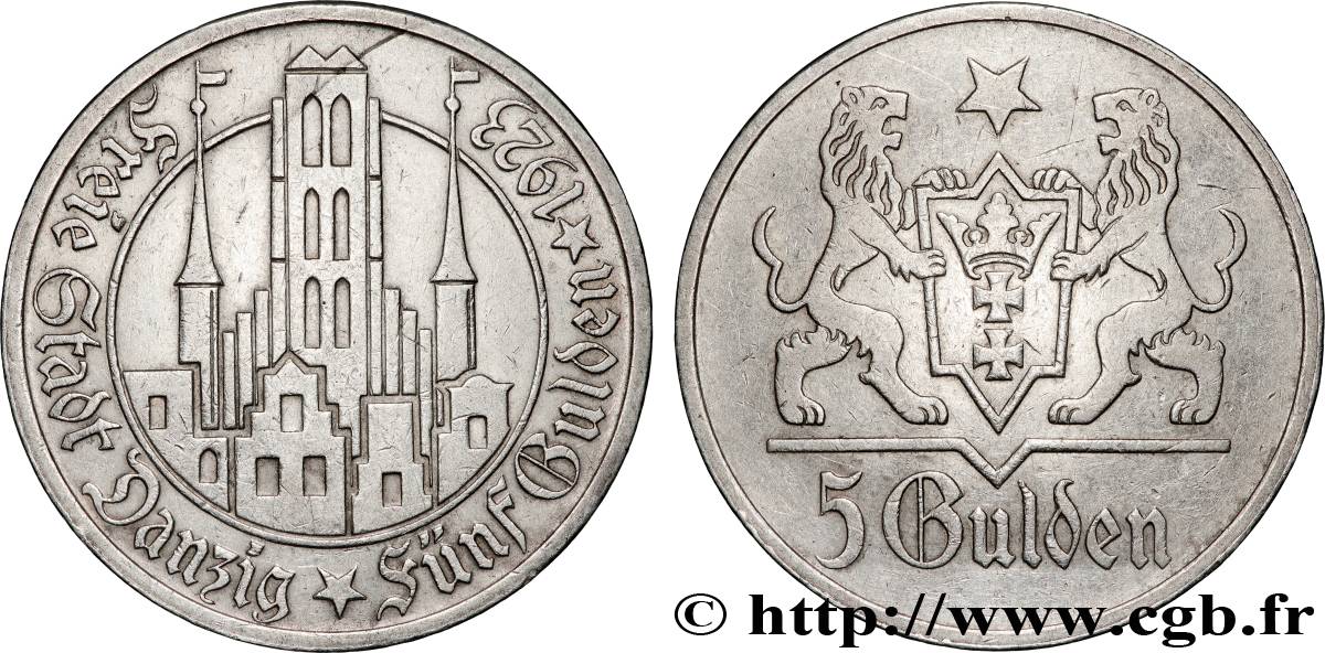 DANTZIG 5 Gulden 1923 Dantzig BB 
