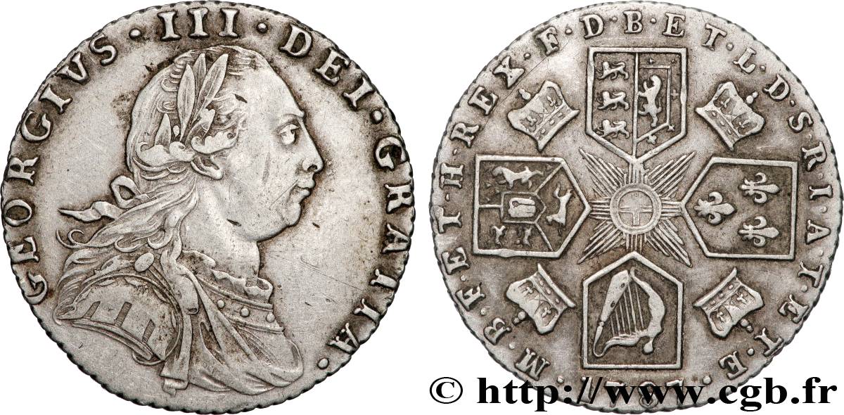 GRAN BRETAGNA - GIORGIO III 6 Pence  1787  q.SPL 