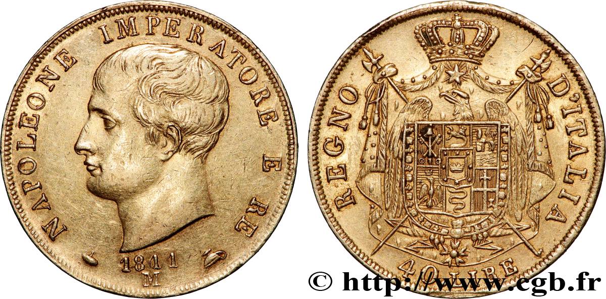 OR, PALLADIUM ET PLATINE INVESTISSEMENT 40 Lire 1811/09 Milan TTB 