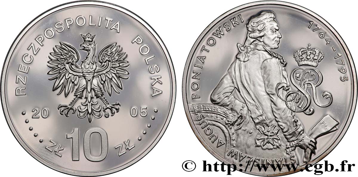 POLOGNE 10 Zlotych Stanislas Auguste Poniatowski 2005  SPL 