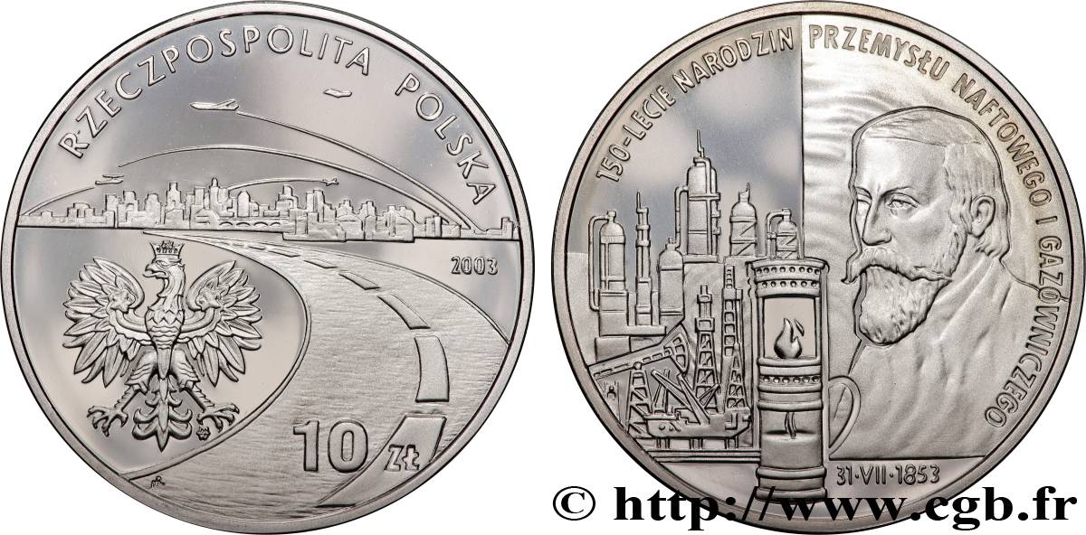 POLOGNE 10 Zlotych Industrie pétrolière et gazière 2003  SPL 