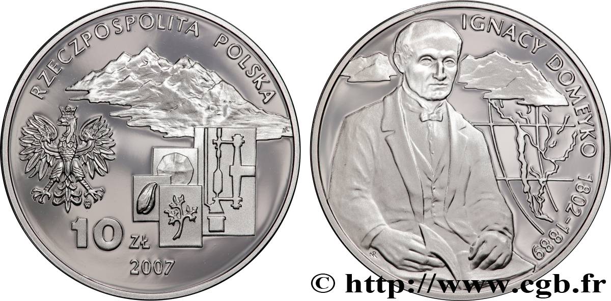 POLOGNE 10 Zlotych Ignacy Domeyko 2007  SPL 