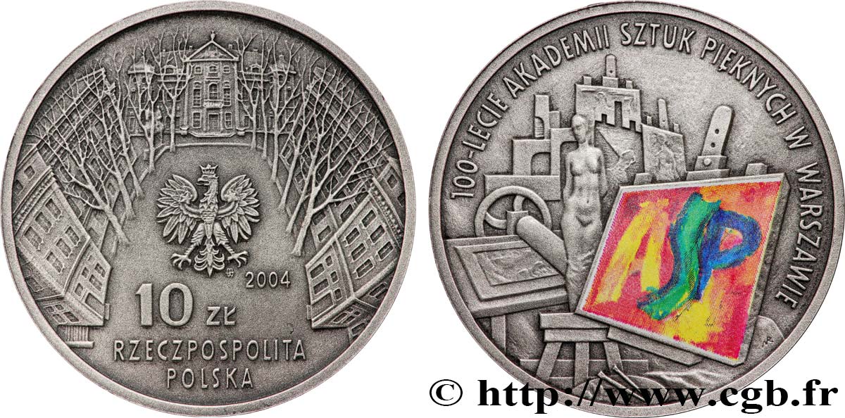 POLOGNE 10 Zlotych Académie des Beaux-Arts 2004  SPL 