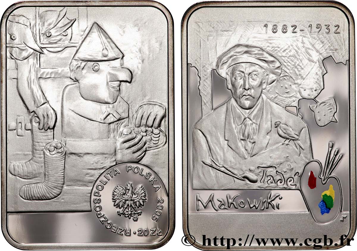 POLONIA 20 Zlotych Tadeusz Makowski 2005  MS 