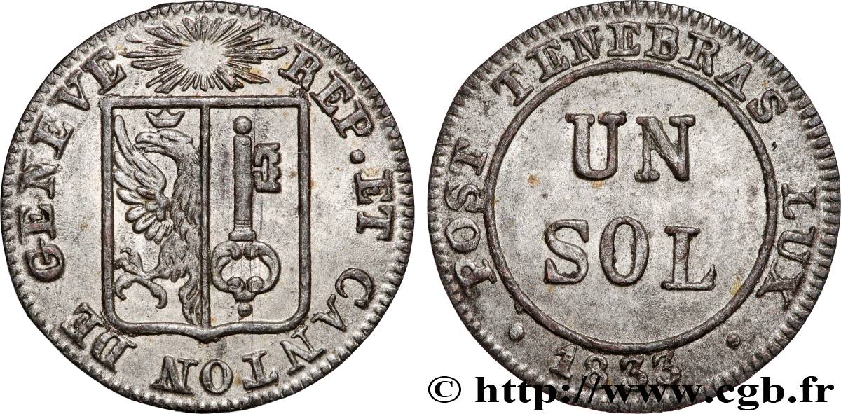 SWITZERLAND - REPUBLIC OF GENEVA 1 Sol 1833  AU 