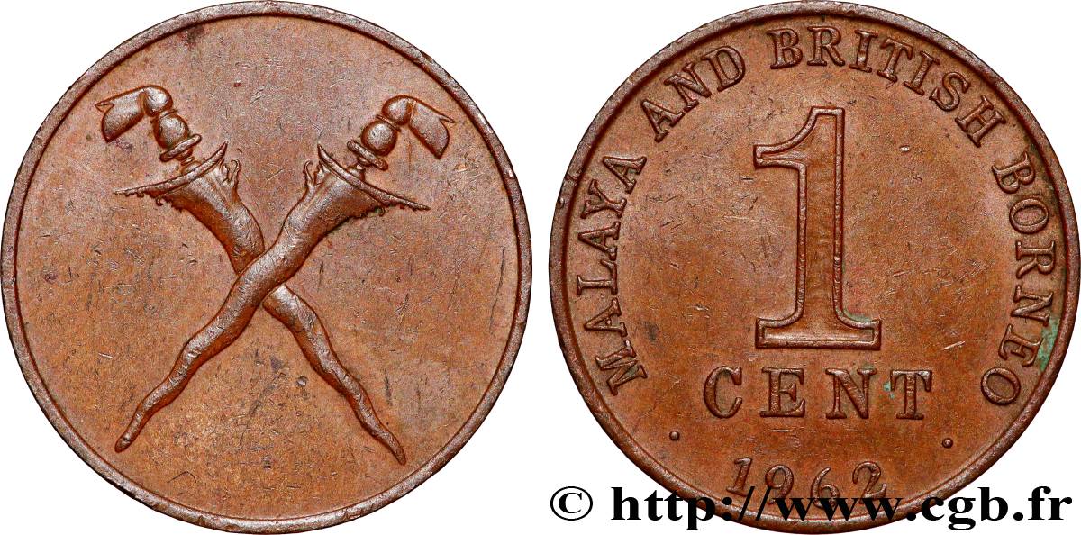 MALAISIE et BORNEO BRITANNIQUE 1 Cent  1962  SUP 