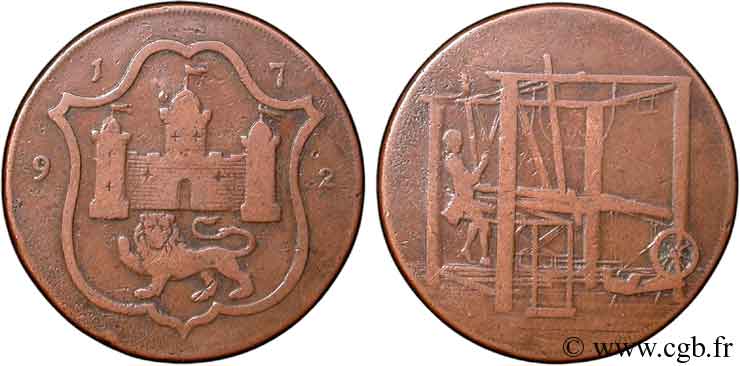 BRITISH TOKENS 1/2 Penny Norwich John Harvey 1792  VF 