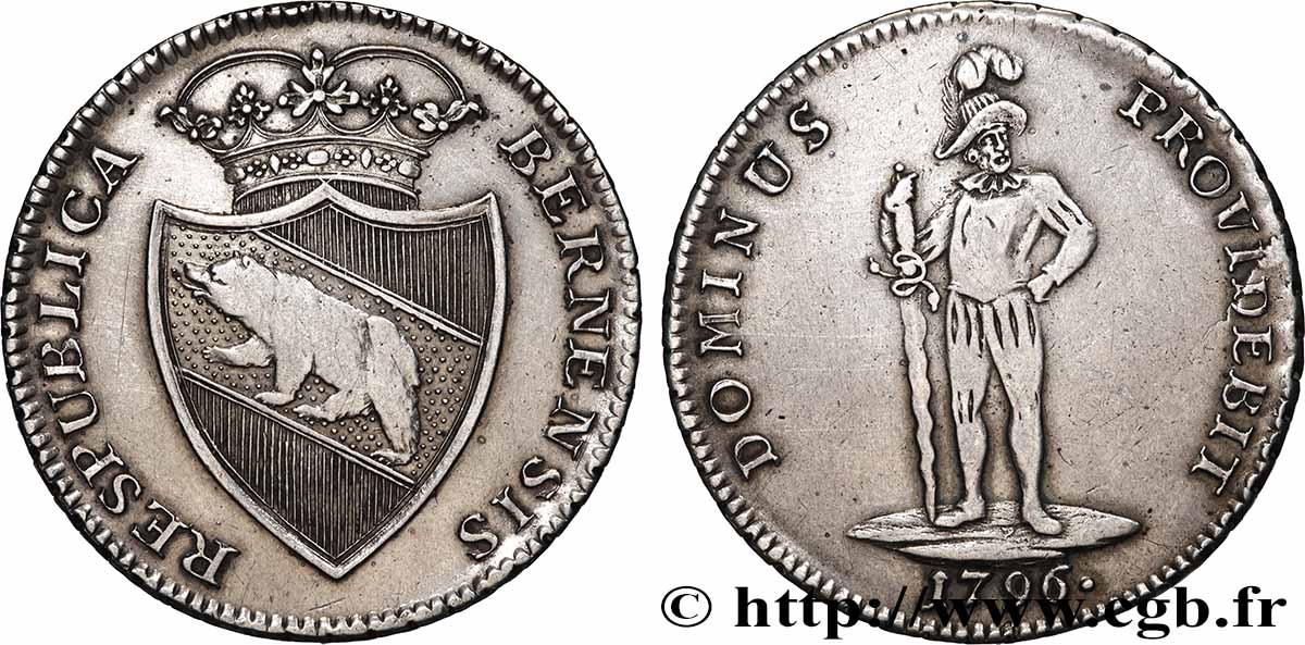 SUISSE - RÉPUBLIQUE DE BERNE Thaler 1796 Berne TTB 