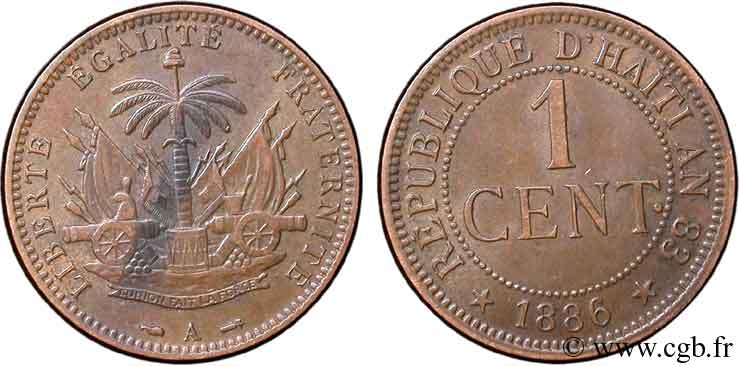HAITI 1 Cent 1886  AU 