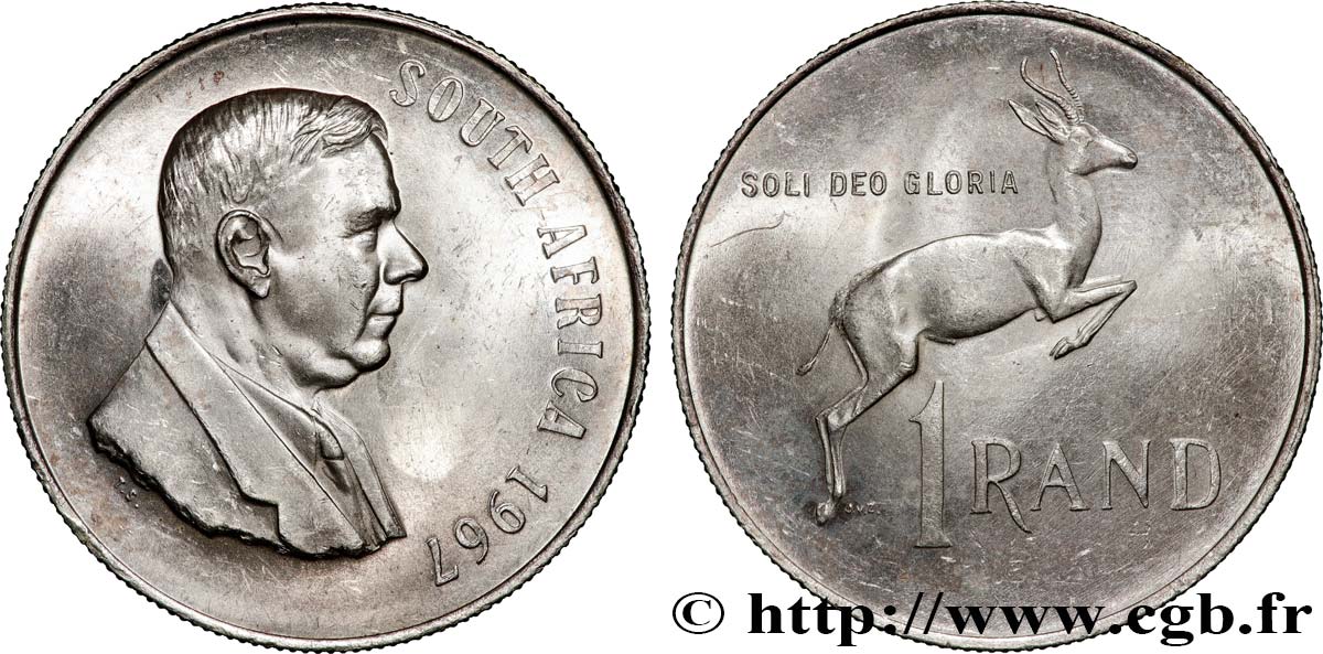 AFRIQUE DU SUD 1 Rand Dr Verwoerd 1967 Pretoria SPL 