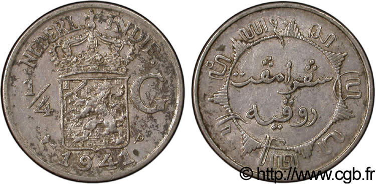 NIEDERLÄNDISCH-INDIEN 1/4 Gulden 1941 Philadelphie - P SS 