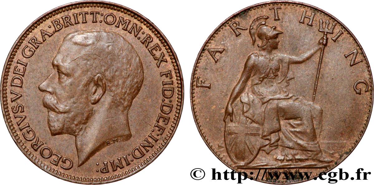 UNITED KINGDOM 1 Farthing Georges V 1924 Londres XF 