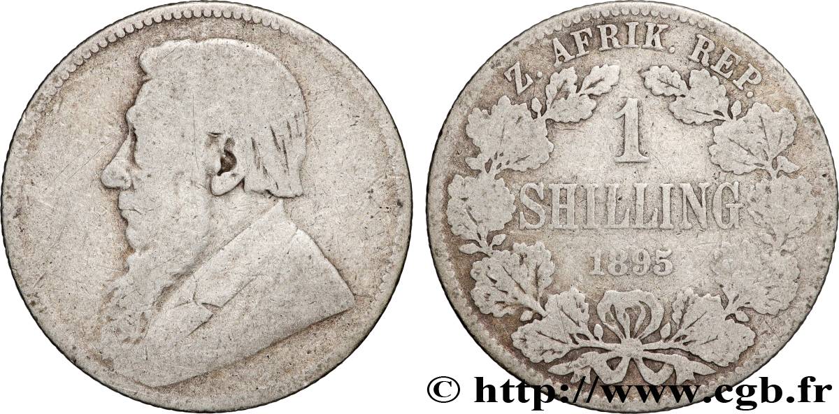 SOUTH AFRICA 1 Shilling Kruger  1895  VF 