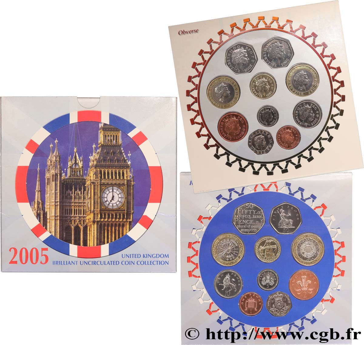 UNITED KINGDOM Série 10 monnaies  2005  MS 