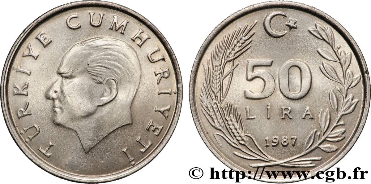 TURCHIA 50 Lira - Lydia : First coin of the world 1987 Istanbul SPL 