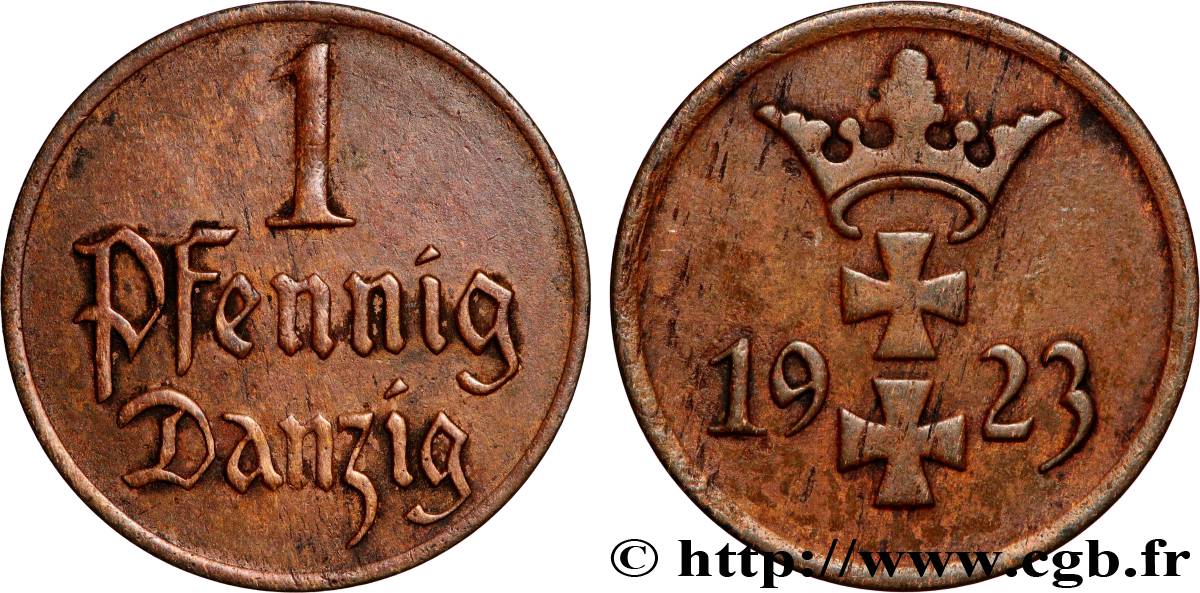 DANZIG (FREIE STADT) 1 Pfennig 1923 Berlin SS 