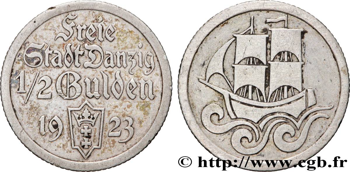 DANTZIG - VILLE LIBRE DE DANTZIG 1/2 Gulden 1923  TTB 