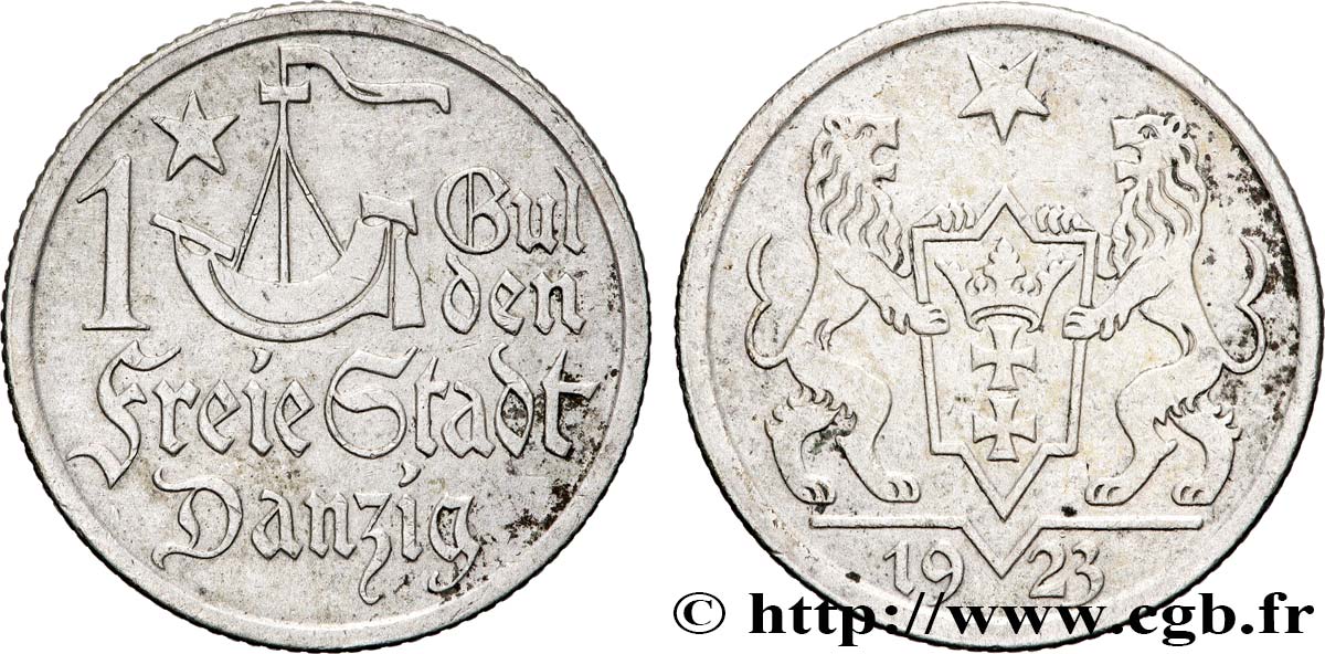DANTZIG - VILLE LIBRE DE DANTZIG 1 Gulden 1923  TTB 