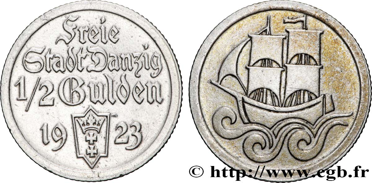 DANZIG (Free City of) 1/2 Gulden 1923  XF 