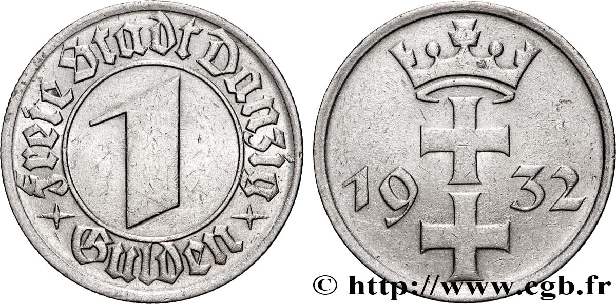 DANTZIG - VILLE LIBRE DE DANTZIG 1 Gulden 1932  TTB+ 