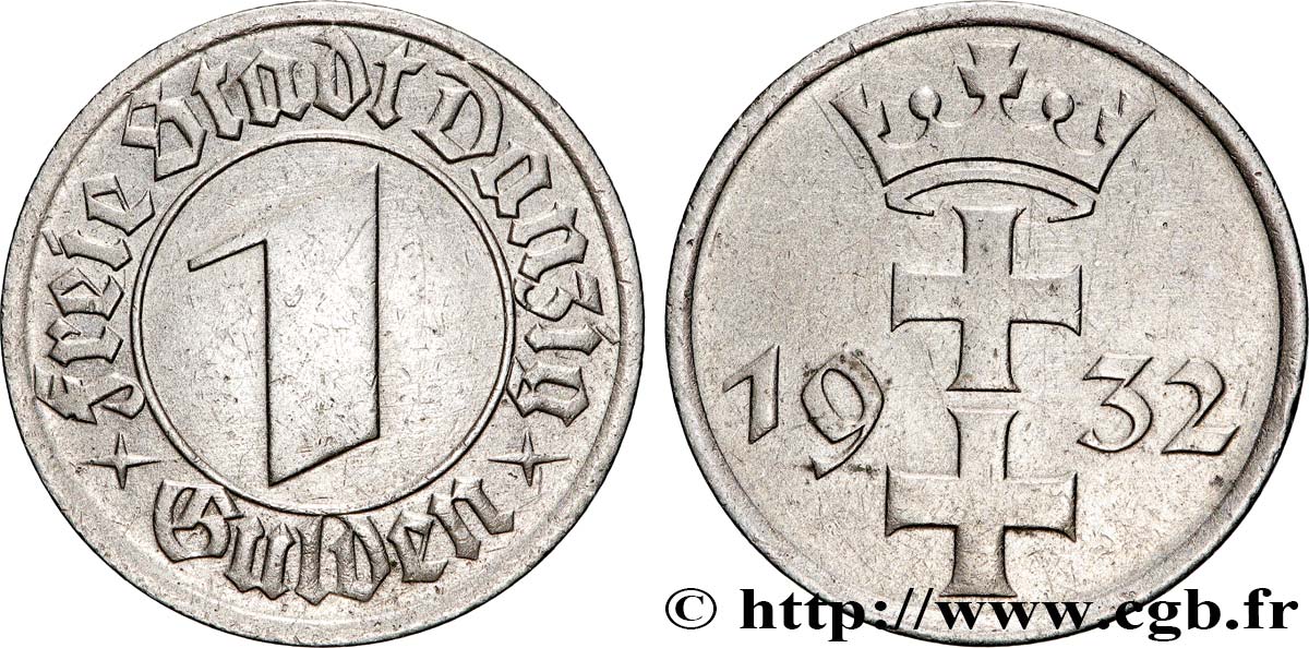 DANTZIG - VILLE LIBRE DE DANTZIG 1 Gulden 1932  TTB+ 
