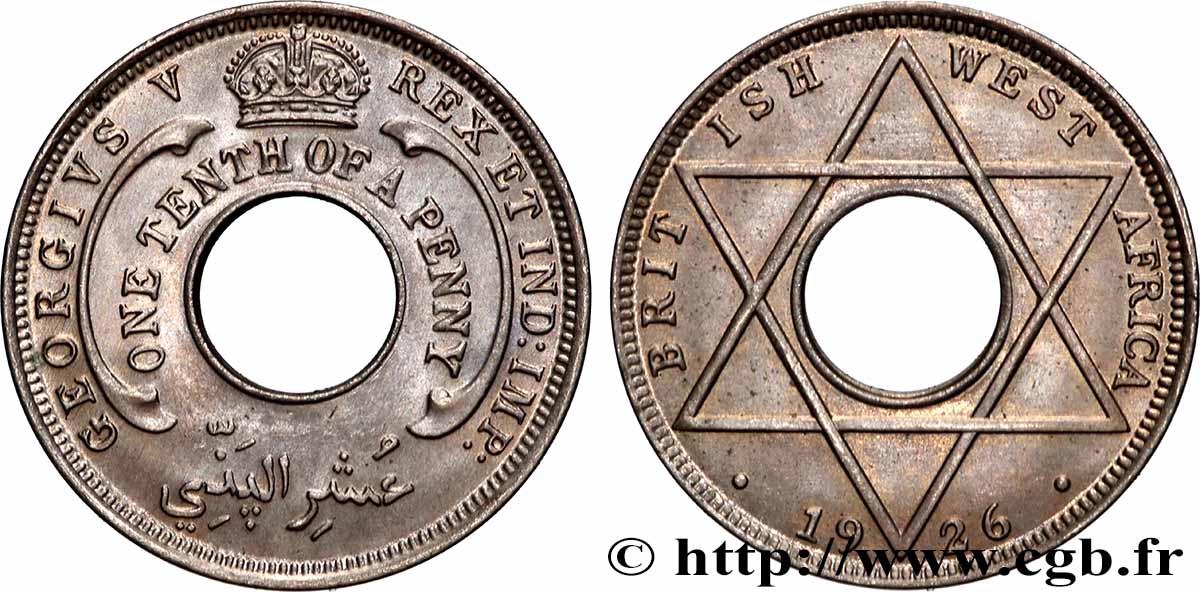 AFRICA DI L OVEST BRITANNICA 1/10 Penny Georges V 1926 Londres MS 