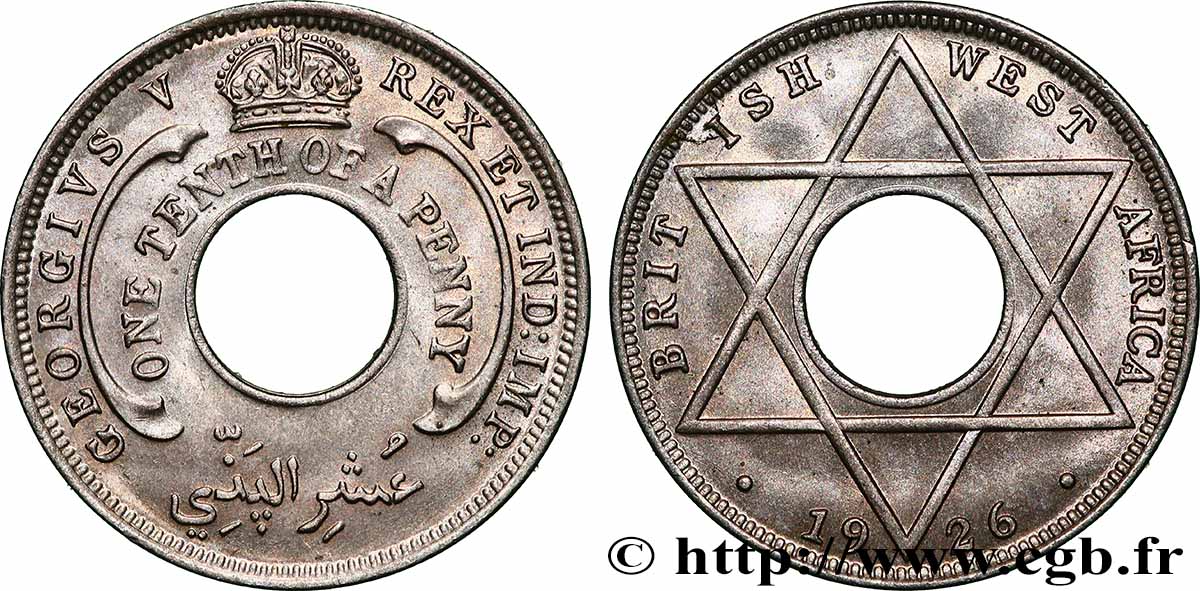 AFRICA DI L OVEST BRITANNICA 1/10 Penny Georges V 1926 Londres MS 