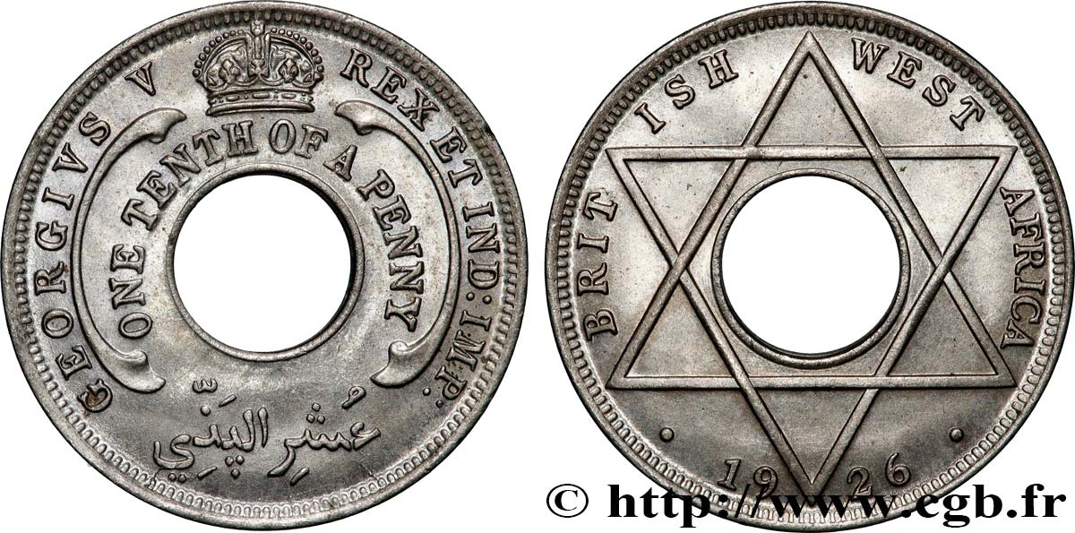 BRITISH WEST AFRICA 1/10 Penny Georges V 1926 Londres MS 