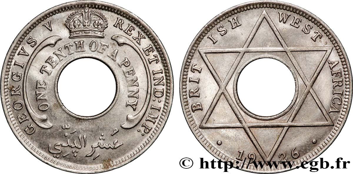 BRITISH WEST AFRICA 1/10 Penny Georges V 1926 Londres MS 
