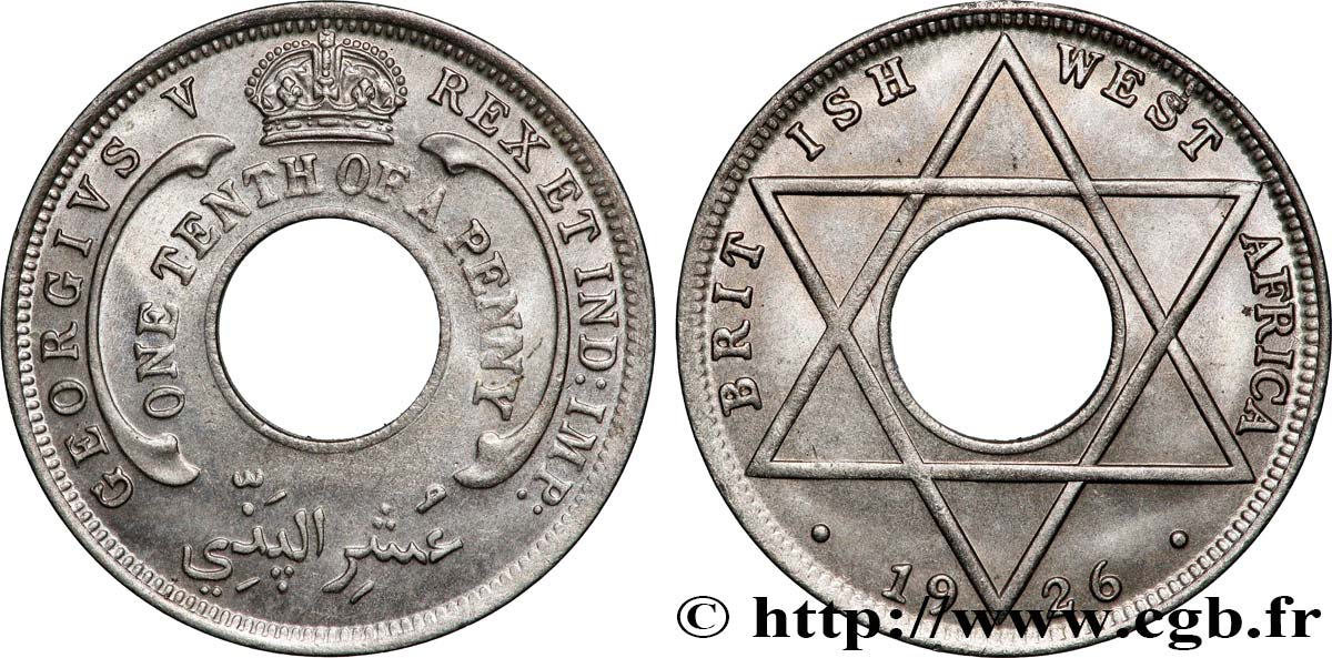 BRITISH WEST AFRICA 1/10 Penny Georges V 1926 Londres MS 