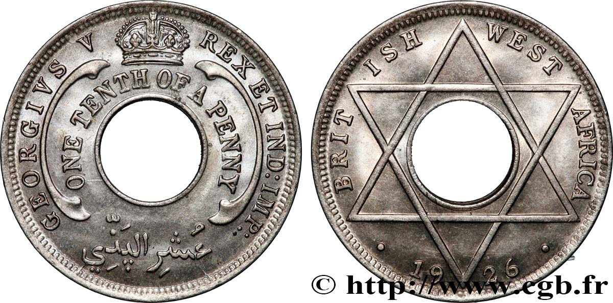 BRITISH WEST AFRICA 1/10 Penny Georges V 1926 Londres MS 