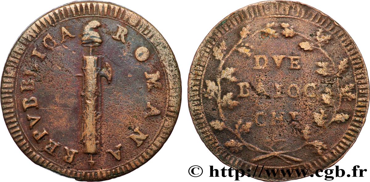 ITALIEN - RÖMISCHE REPUBLIK 2 Baiocchi N.D. Rome SS 