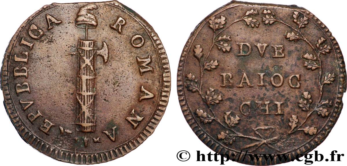 ITALIEN - RÖMISCHE REPUBLIK 2 Baiocchi N.D. Rome fVZ 