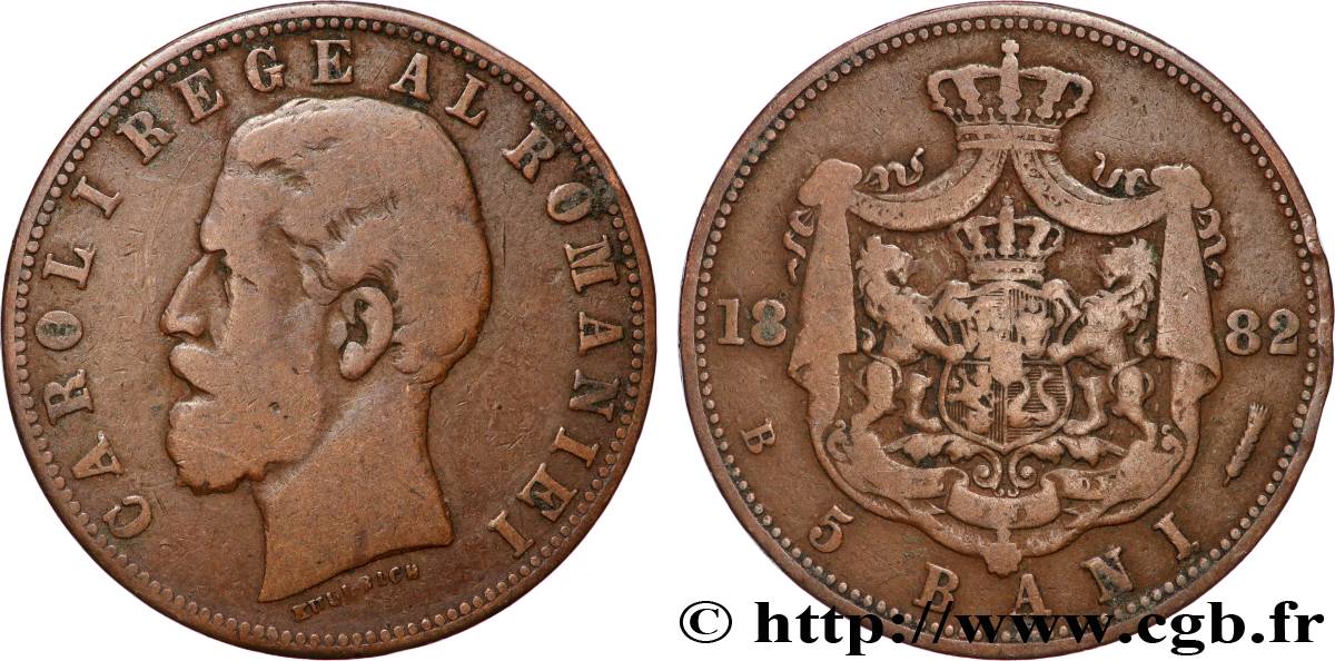 ROUMANIE 5 Bani Charles Ier 1882 Bucarest TB 