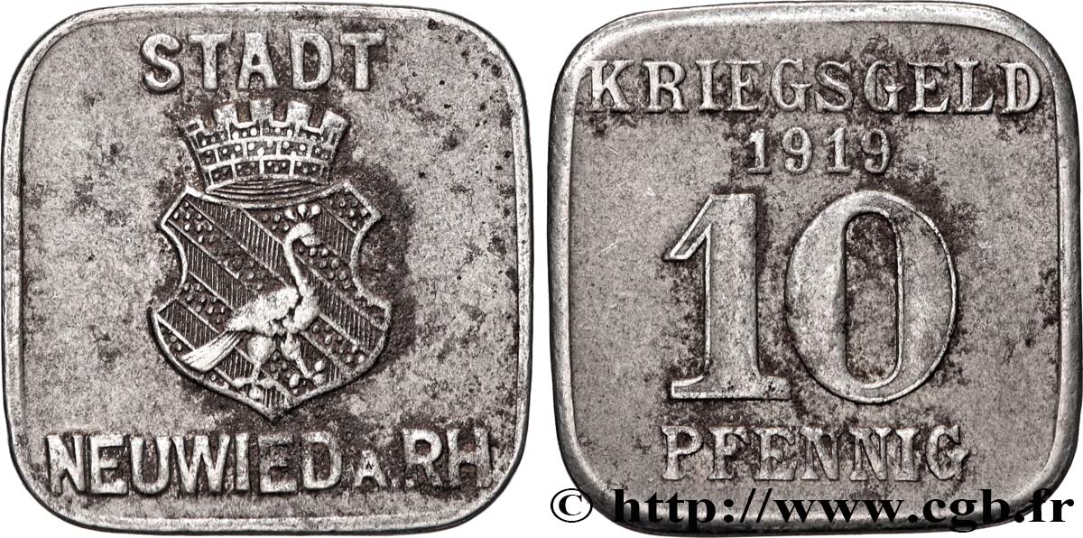 ALLEMAGNE - Notgeld 10 Pfennig Neuwied a. Rhein (Rhénanie) 1919  TB+ 