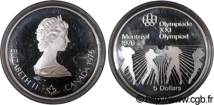 KANADA 5 Dollars Proof JO Montréal 1976 boxe / Elisabeth II 1976  ST 