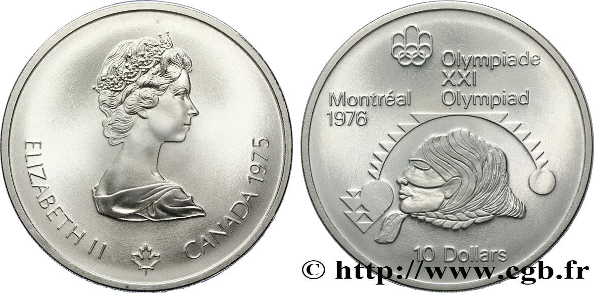 CANADá
 10 Dollars JO Montréal 1976 lancer de poids femmes 1975  FDC 