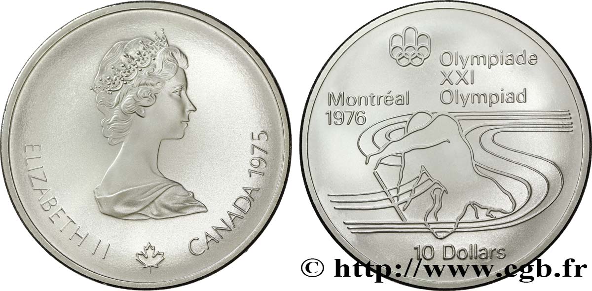 CANADá
 10 Dollars JO Montréal 1976 canoë 1975  FDC 