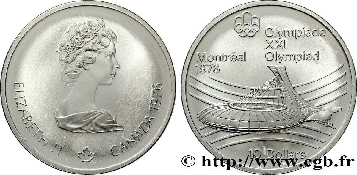 KANADA 10 Dollars JO Montréal 1976 stade olympique 1976  ST 