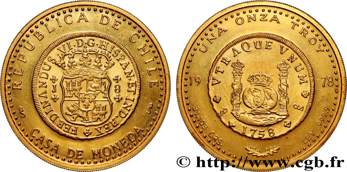 CHILI Frappe de prestige de la Casa de Moneda 1978 Santiago - S° FDC 