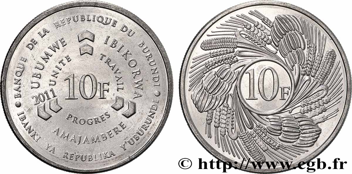 BURUNDI 10 Francs 2011  AU 