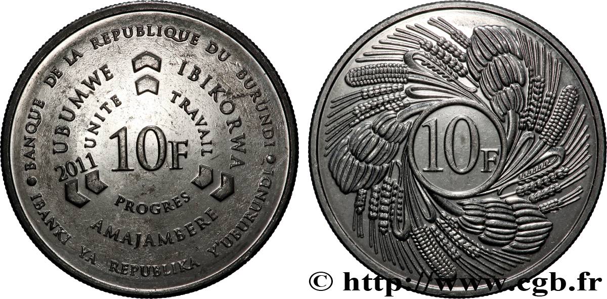 BURUNDI 10 Francs 2011  AU 